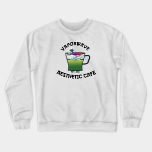 Vaporwave Aesthetic Great Wave Off Kanagawa Cafe Coffee Tea Crewneck Sweatshirt